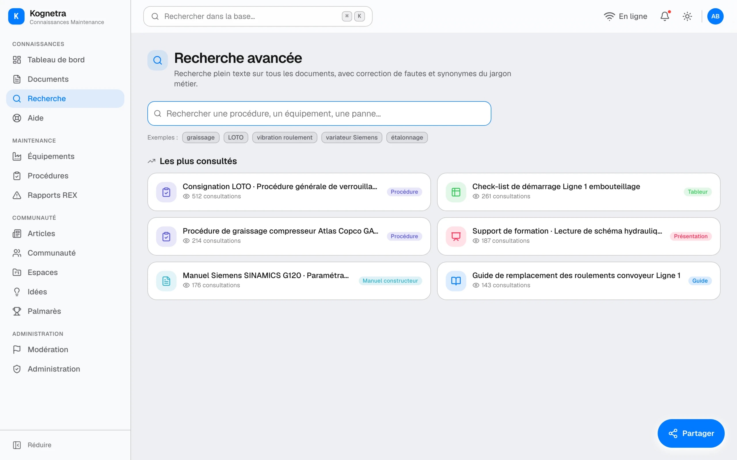 Global search across the whole knowledge base.