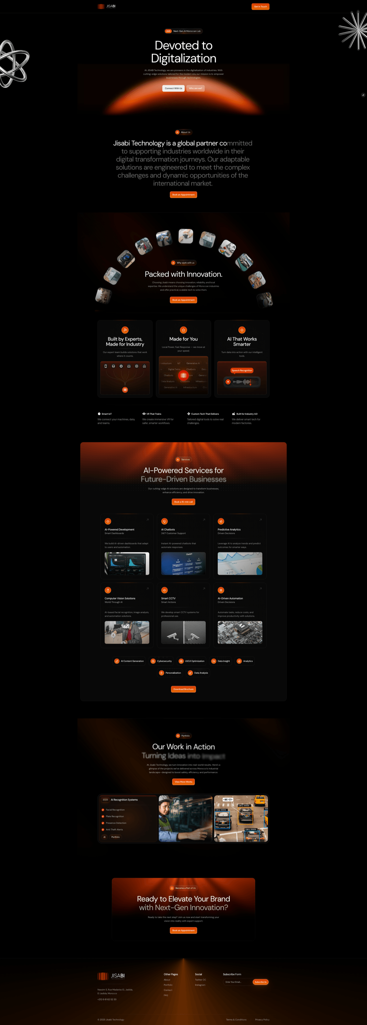 The full JISABI home page, top to bottom. Scroll to walk it.