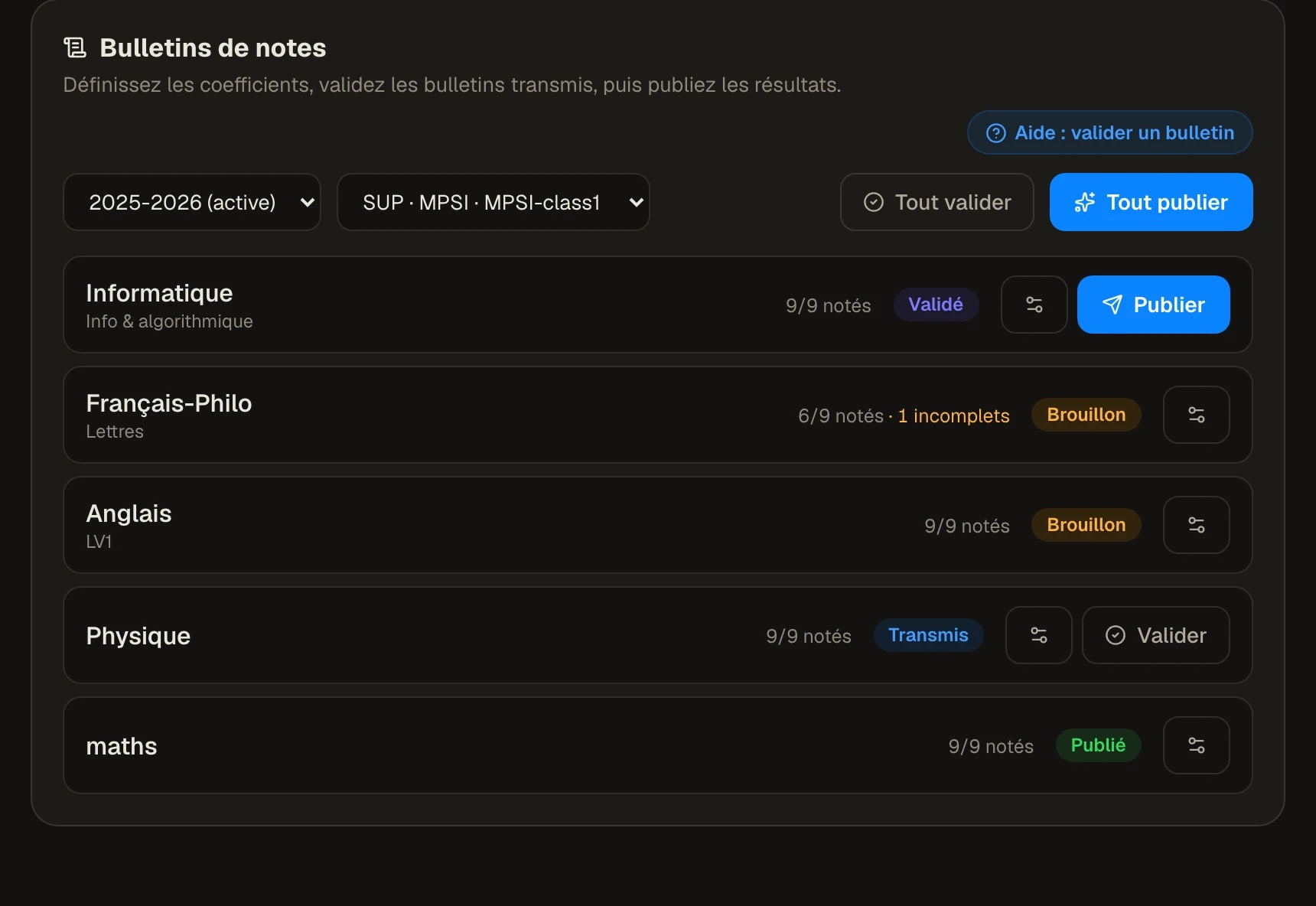 The pipeline, on the working screen.